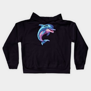 Pixel Dolphin Kids Hoodie